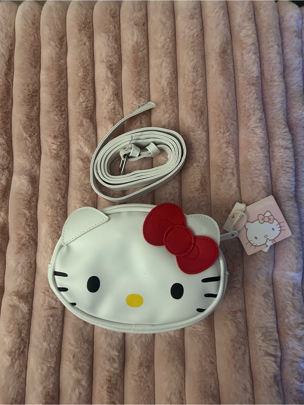 Hello Kitty White belt Bag with Red Bow
